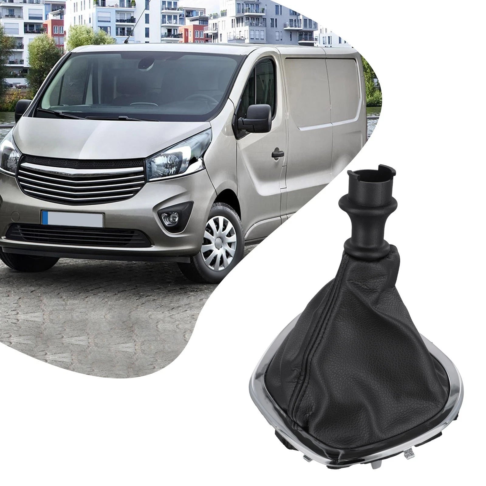 Gear Gaiter Cover for Vauxhall Vivaro B Series (2014–2023) Black Leather