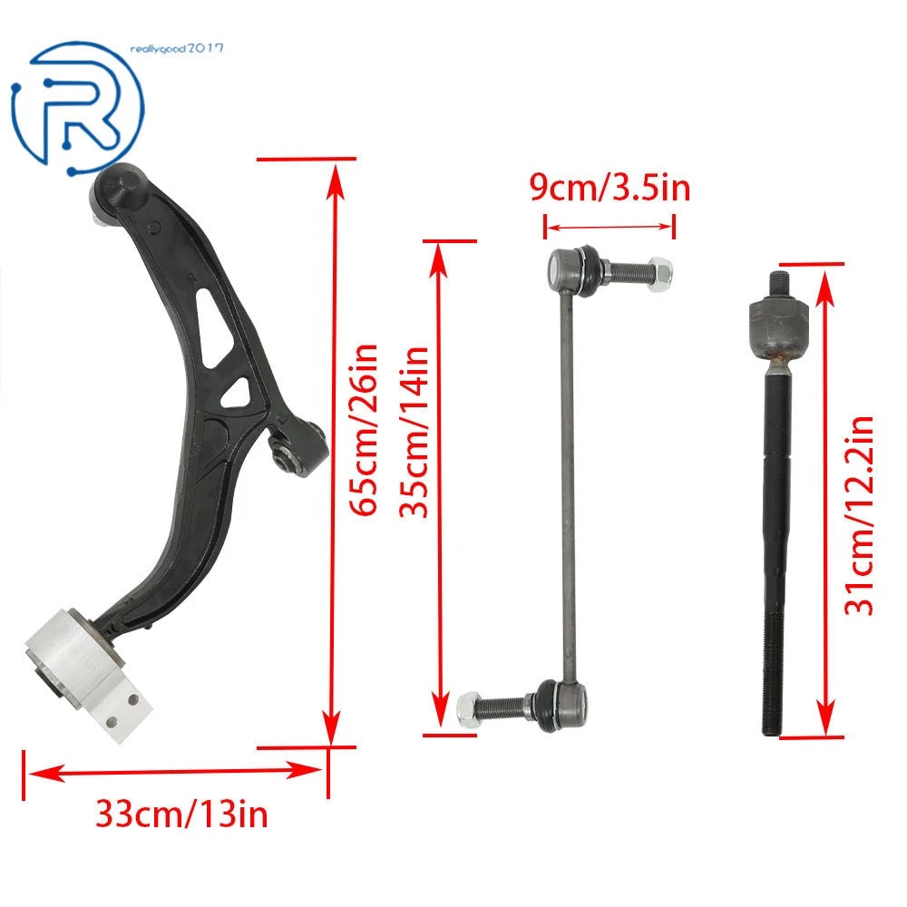 8X Front Lower Control Arms Sway Bars Tie Rods for Lincoln MKT Ford Flex (2013–2017)
