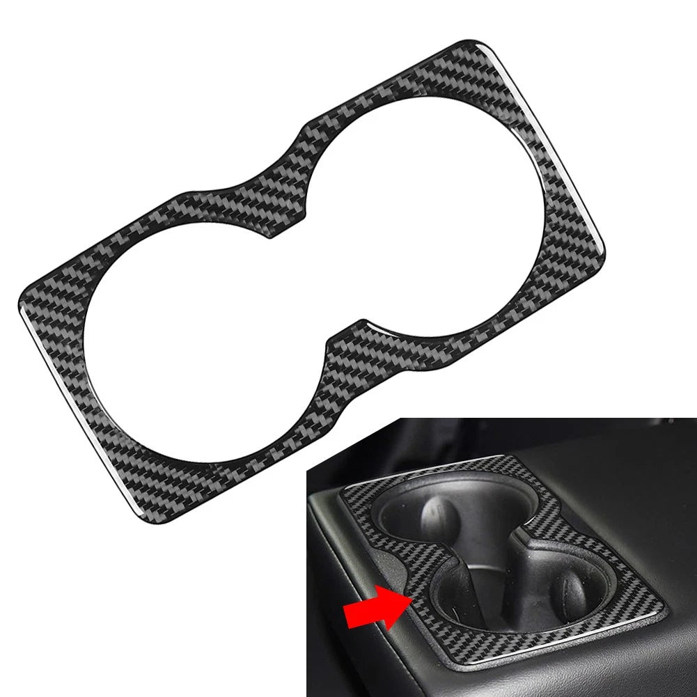 Rear Water Cup Holder Panel Cover Trim for Jeep Cherokee (2014–2022) Carbon Black
