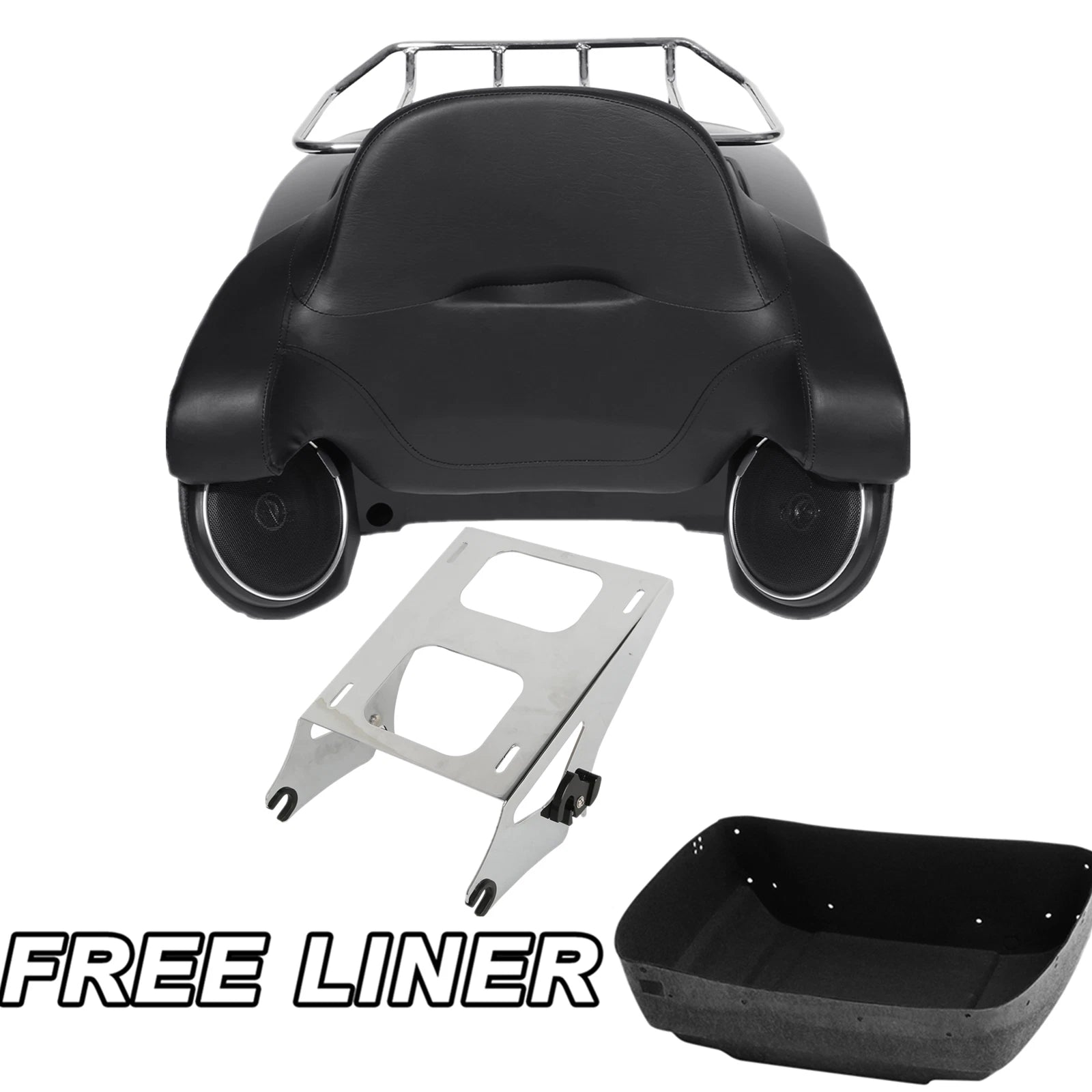 Matte Black King Trunk Speaker Mounts for Harley CVO Electra Glide (2014–2025)