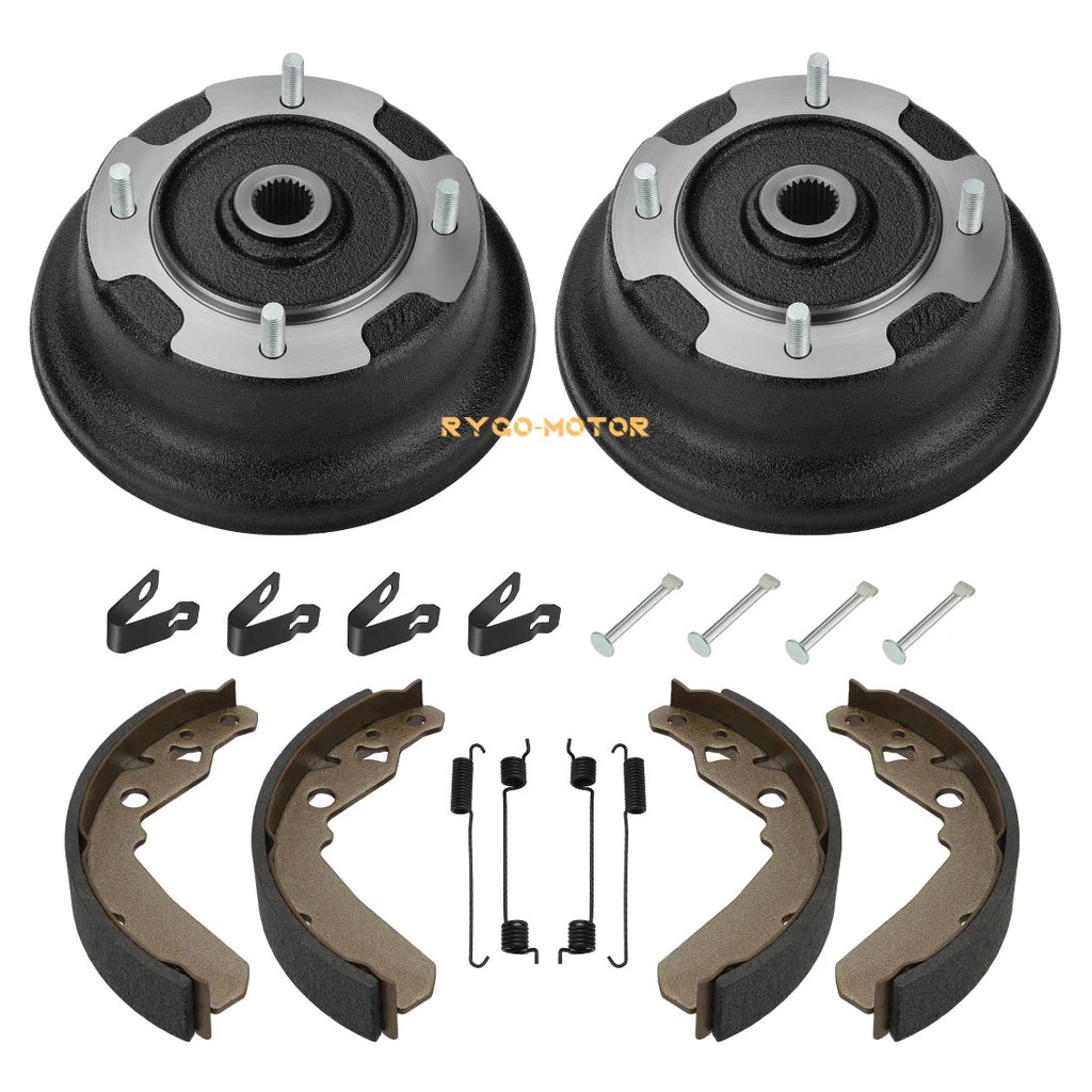 2X Front Brake Drum Kit W/Bolts & Shoes for Kawasaki Mule 600 610 SX (2016–2021)
