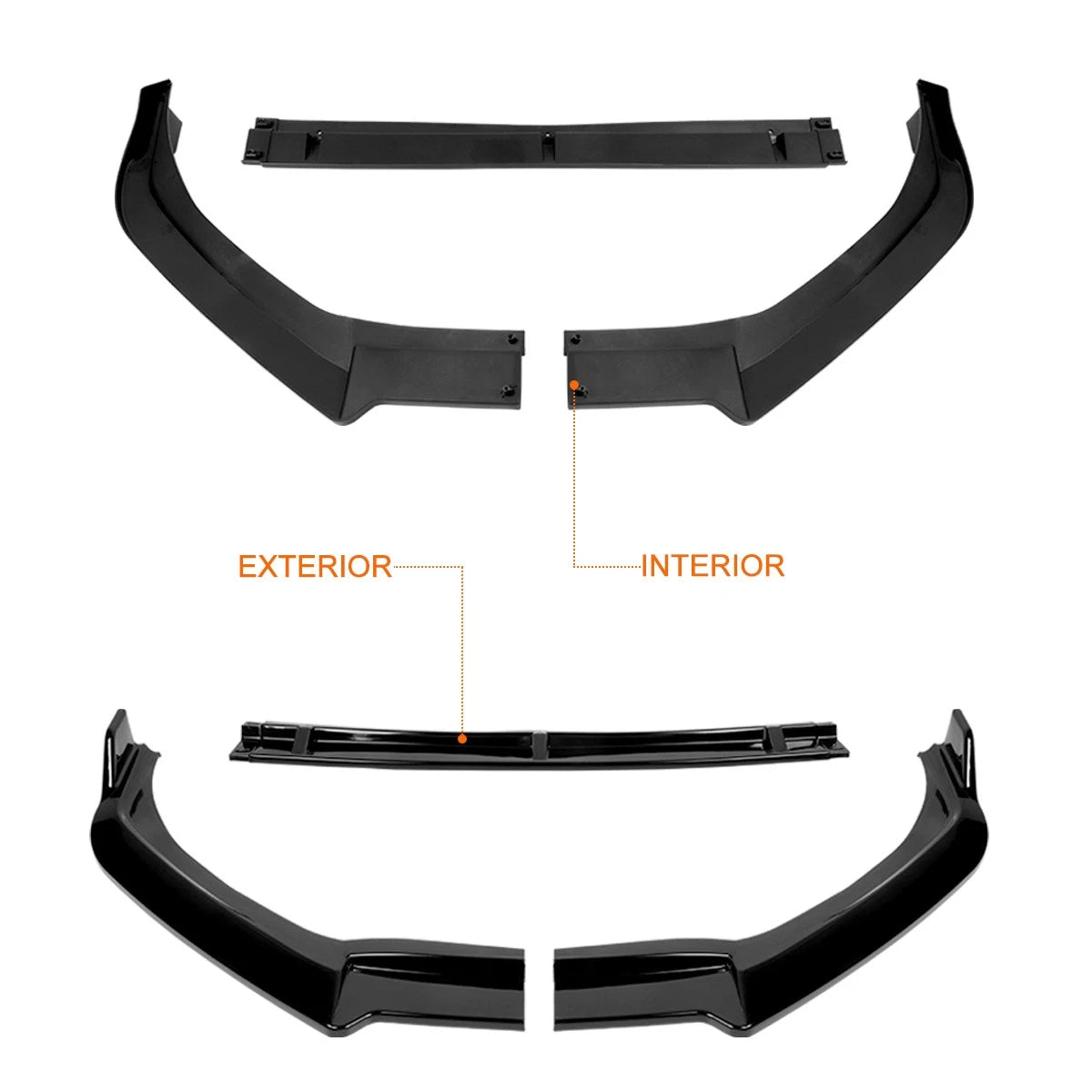 Gloss Black MP-Style Front Bumper Body Kit Spoiler Lip for Toyota Sienna (2018–2020)