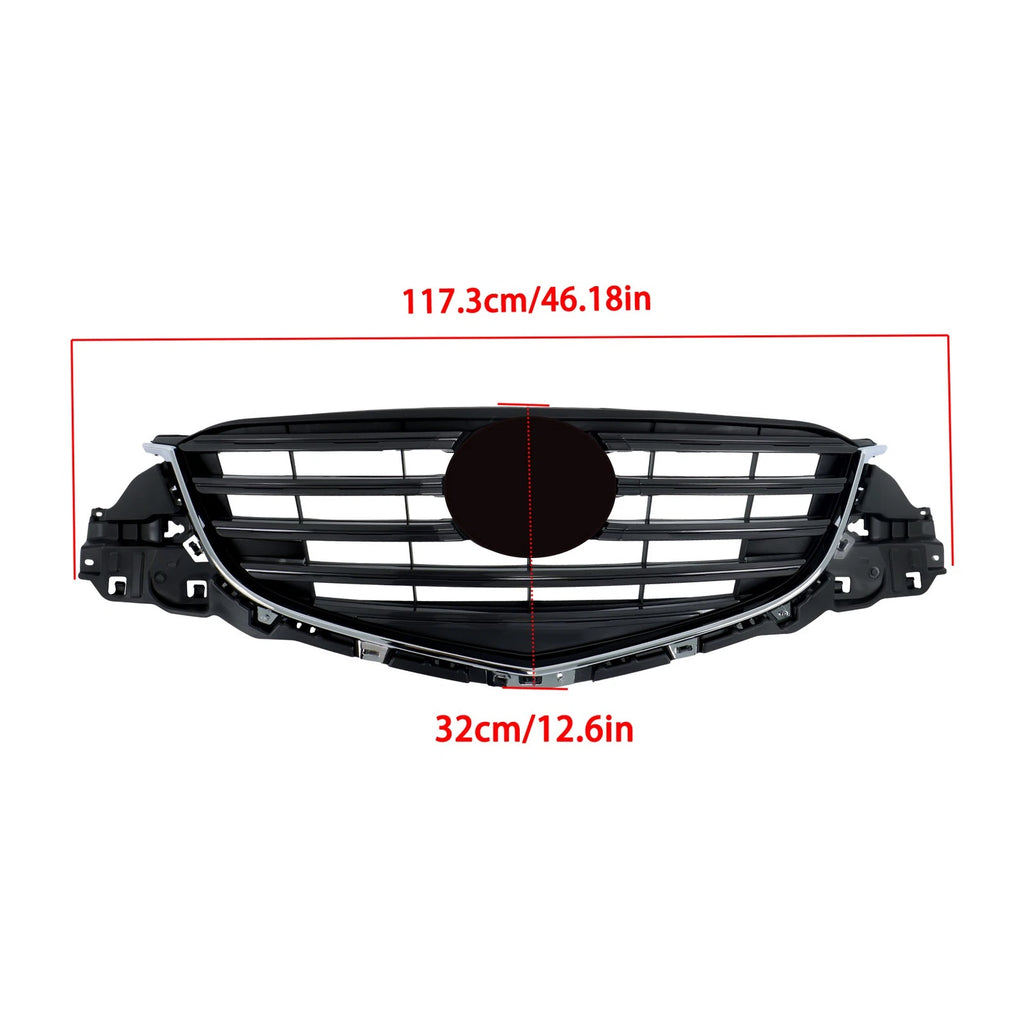 Front Grille for Mazda CX-5 (2015â2016) Painted Black with Chrome Molding