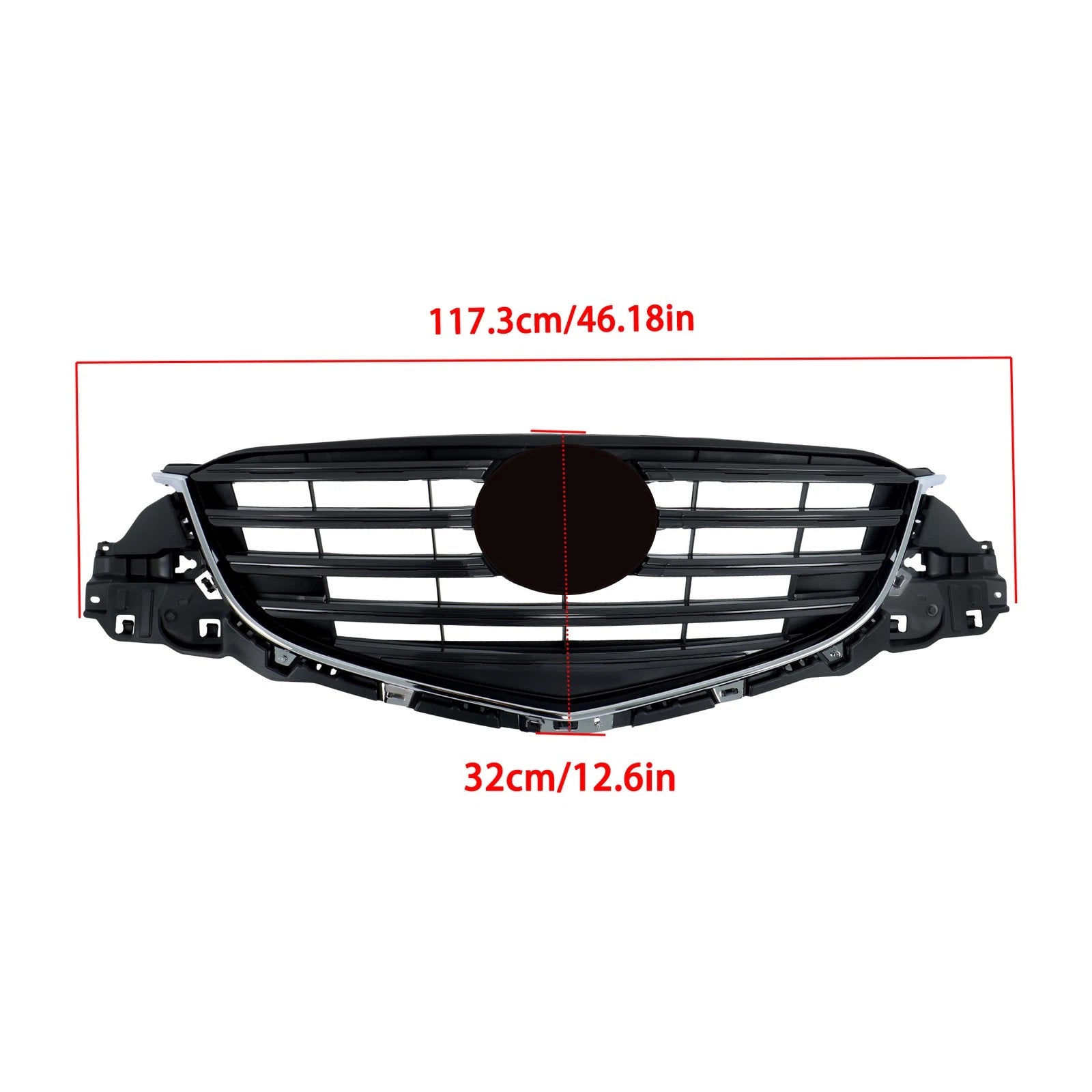 Front Grille for Mazda CX-5 (2015â2016) Painted Black with Chrome Molding