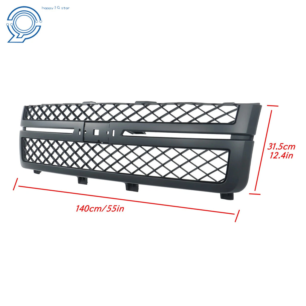 Front Grille with Hood Molding Trim for Silverado 2500HD 3500HD (2011–2014)