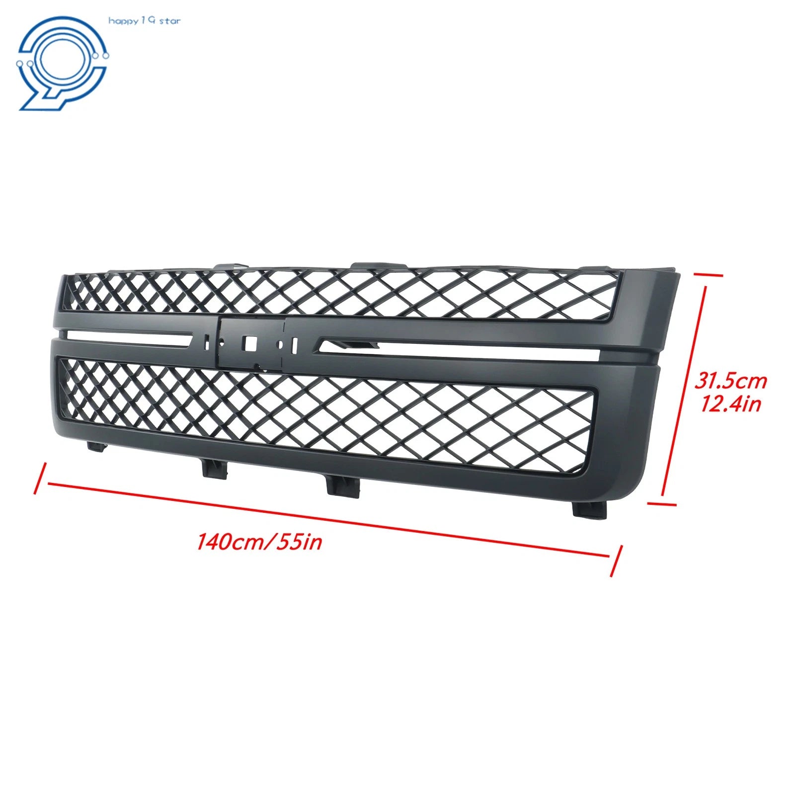 Front Grille with Hood Molding Trim for Silverado 2500HD 3500HD (2011–2014)
