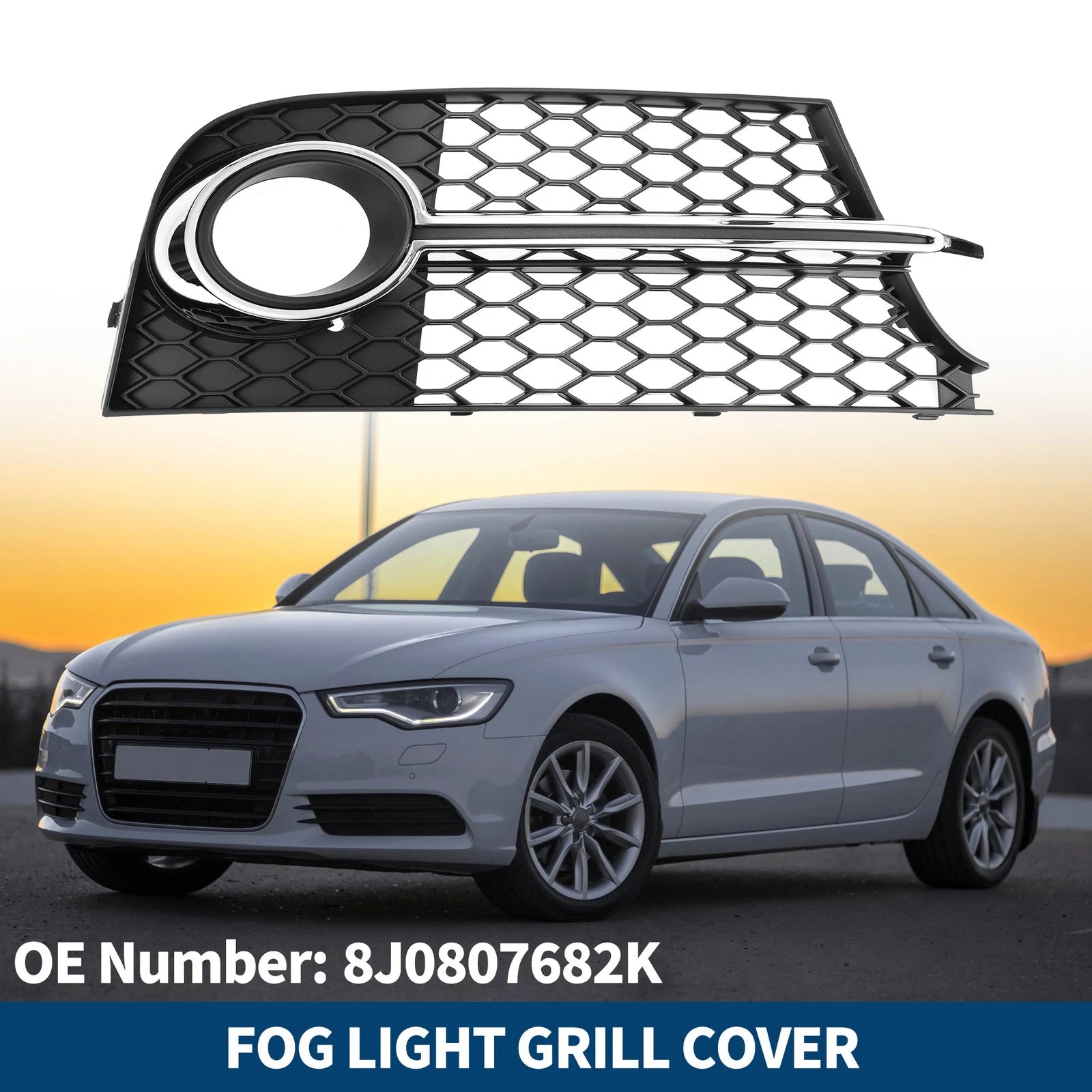 1pc Fog Light Grill for Audi TT MK2 TTS (2011–2014) No. 8J0807682K