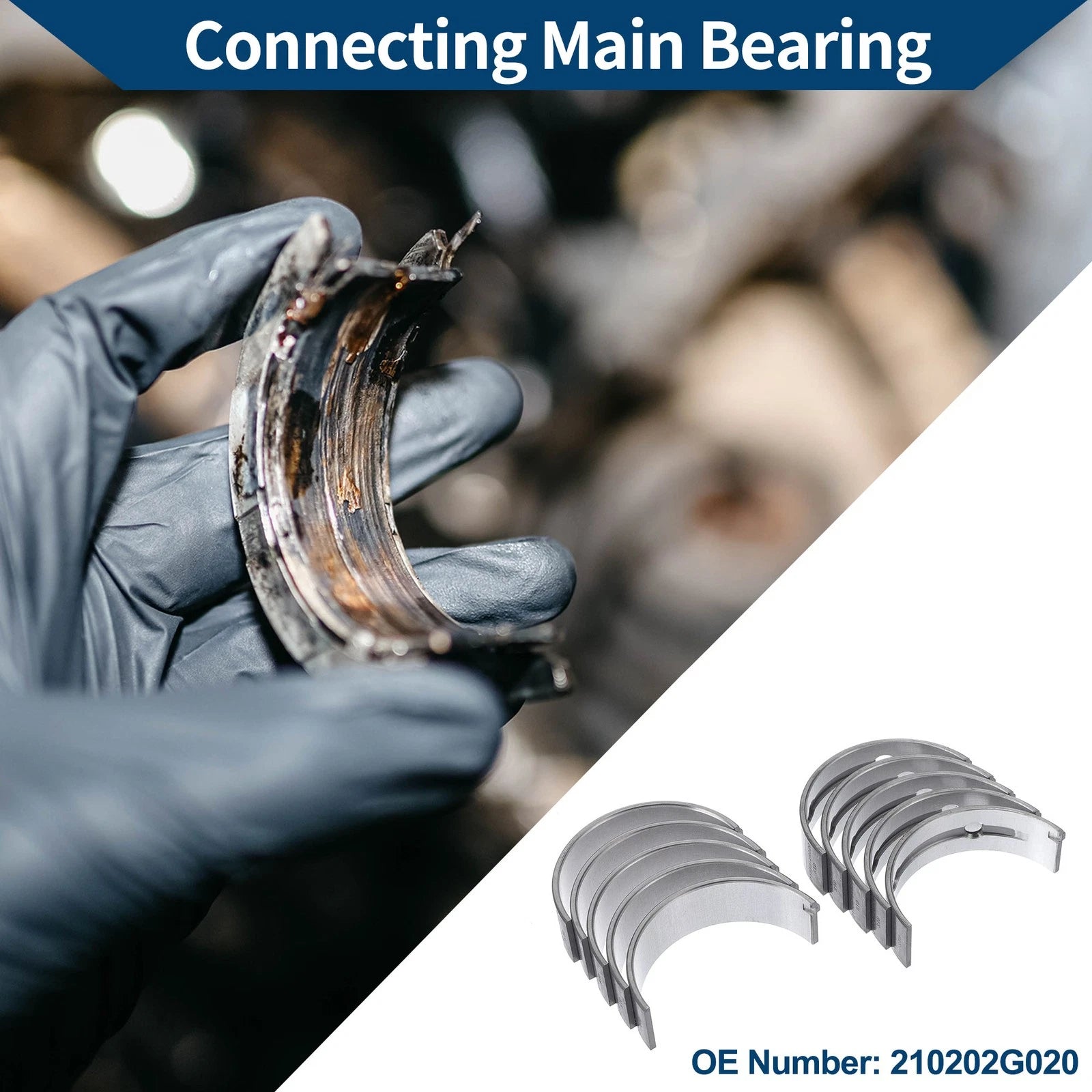 Main Bearing Set No. 210202G020 for Hyundai Sonata (2006–2016)