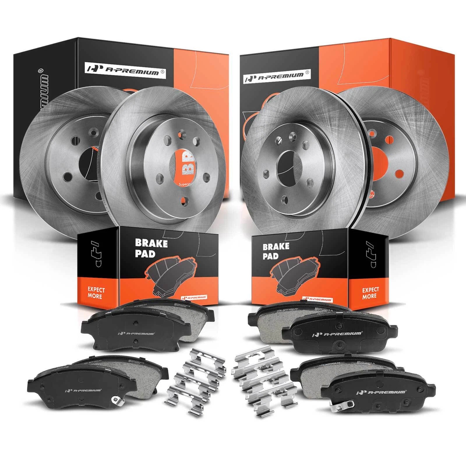 Front & Rear Disc Brake Rotors and Pads for Chevy Cruze (2011–2016)
