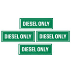 Set of 4 Diesel Only Stickers for Universal Use (Decal)