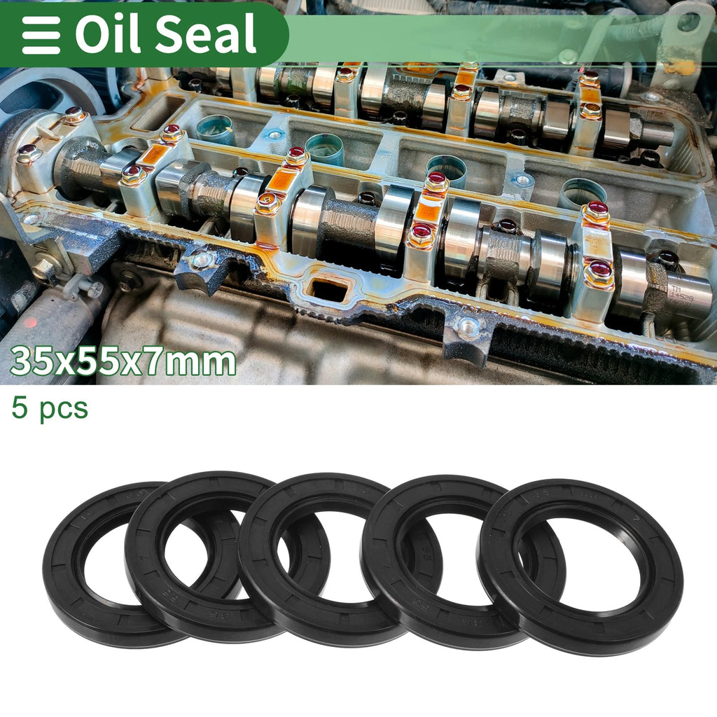 Set of 5 Oil Seal Rotary Shaft Seal NBR Rubber 35x55x7mm