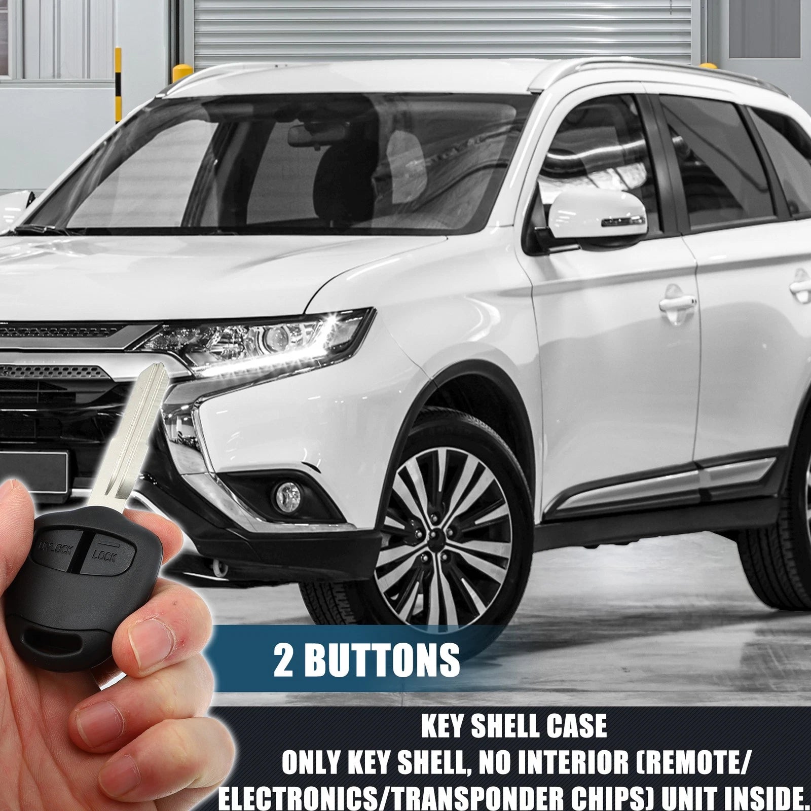 2 Button Keyless Entry Remote Key Housing for Mitsubishi (No Chip) 723115018530