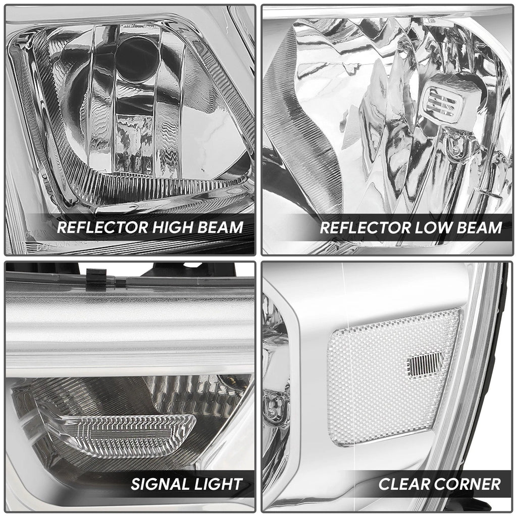 Chrome Housing Clear Reflector Headlights Assembly for Ram 1500 (2019–2024)