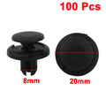 100 Pcs 8mm Black Plastic Rivets for Honda Car Door Clips