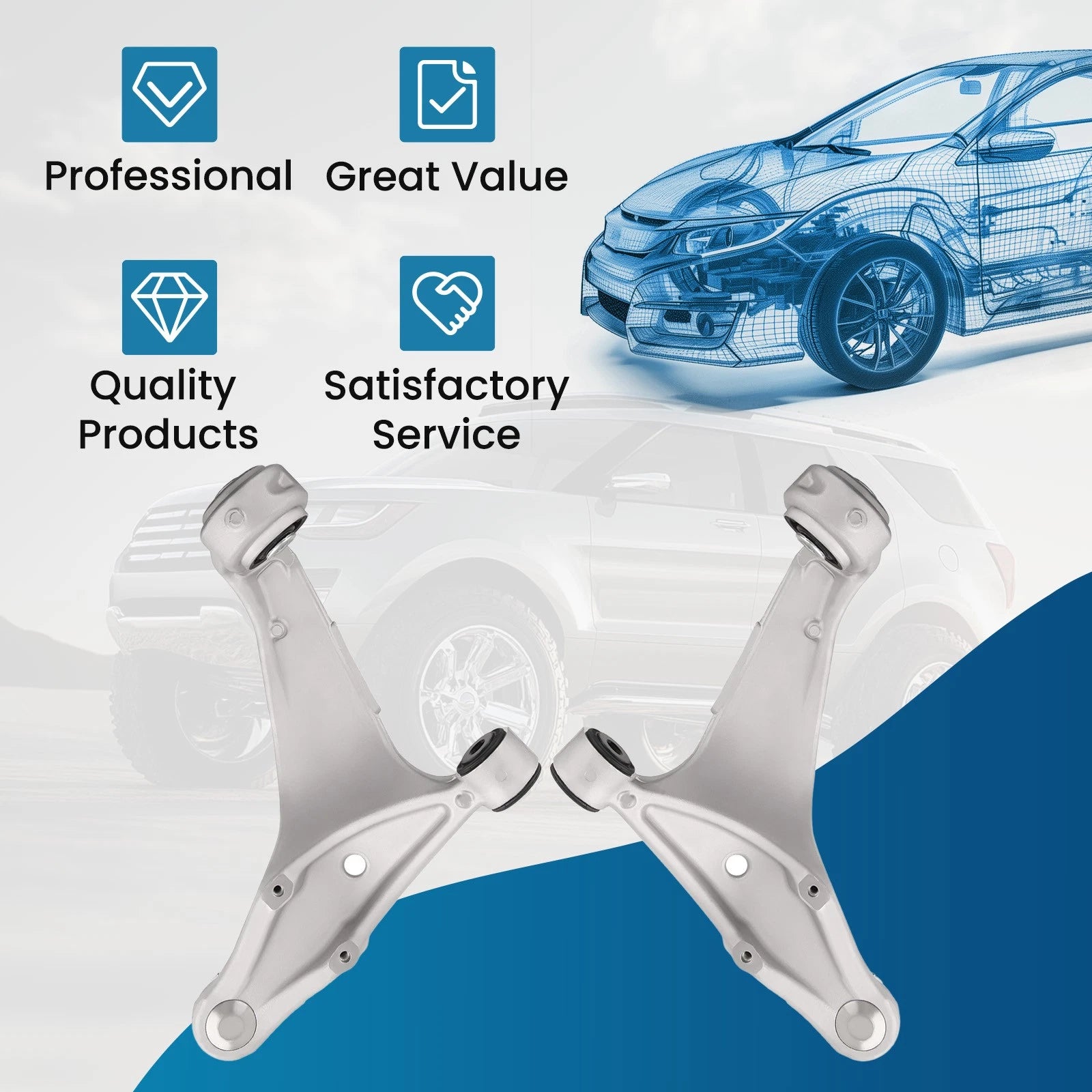 2X Front Lower Control Arm Ball Joint Assembly for Cadillac CTS (2003–2019)