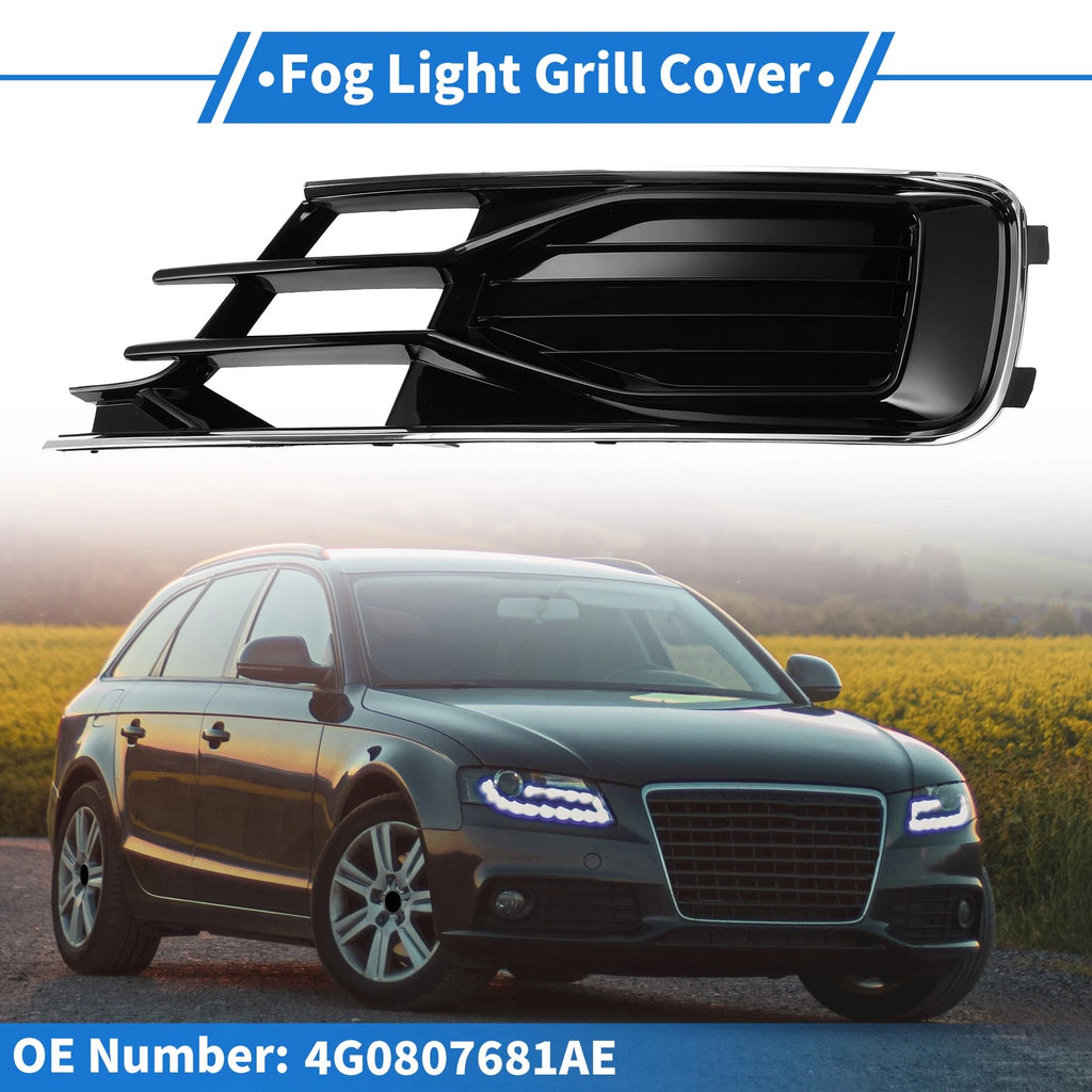 1 Pc Fog Light Grill for Audi A6 (2016–2018) No. 4G0807681AE Black