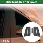 8 Pcs Door Pillar Window Trim for BMW X2 (2018–2024) Carbon Fiber Black