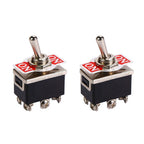 2X 12V 20A 6 Pin Toggle Switch for Universal Applications (Metal)