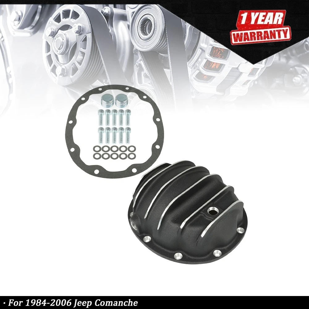 10-Bolt Rear Differential Cover with Gasket & Drain Plug for Jeep