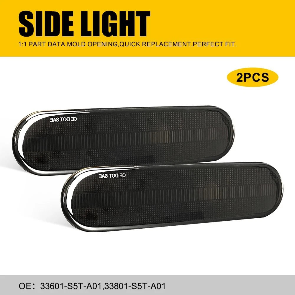 Set of 2 Bumper Side Marker Light Housing Smoke for Honda Civic (2002–2005)