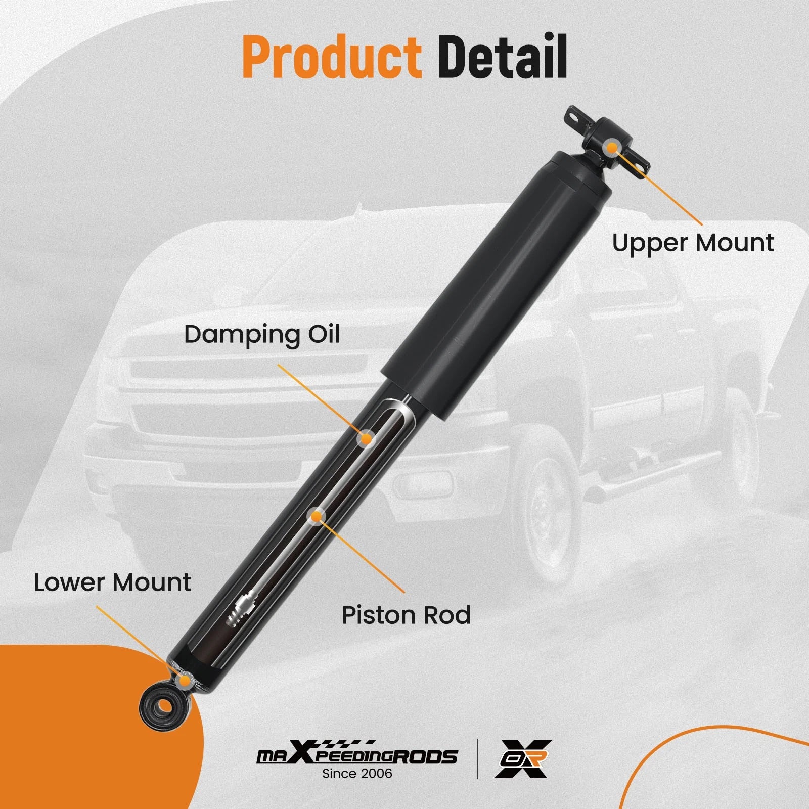 Set of 2 Rear Struts Shocks for Hummer H3 (2006–2010)