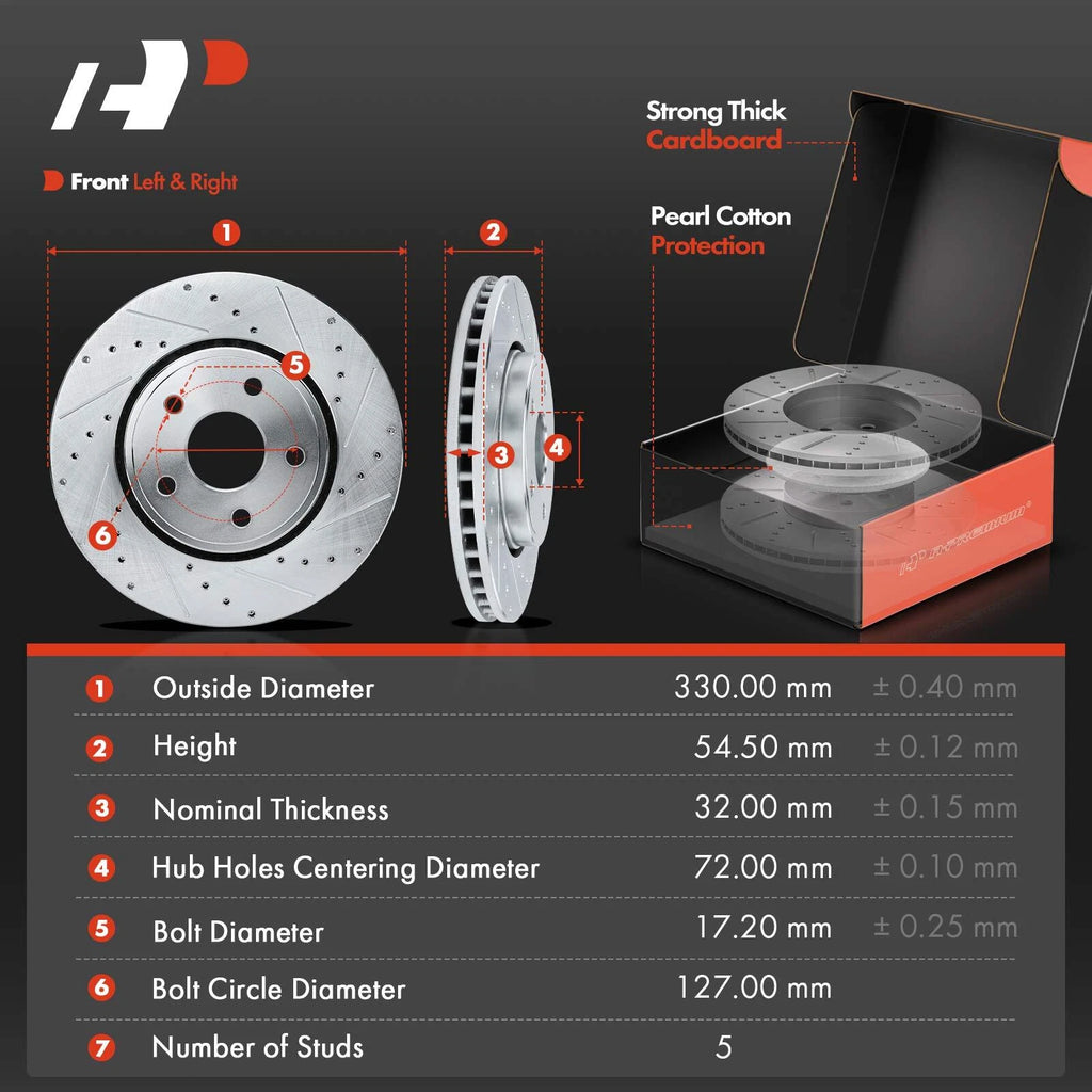 Drilled Rotors & Ceramic Pads for Jeep Grand Cherokee (2011–2021)