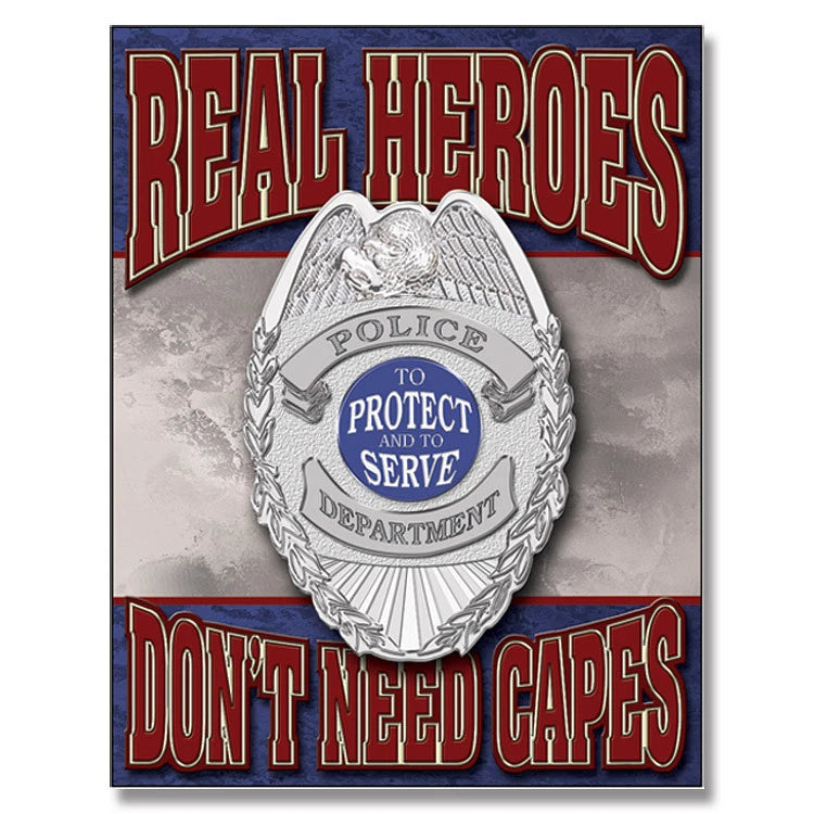 Vintage Replica Tin Metal Sign Police Dept Badge 1780