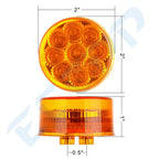 Set of 4 LED Amber Round Clearance Side Marker Lights 2"