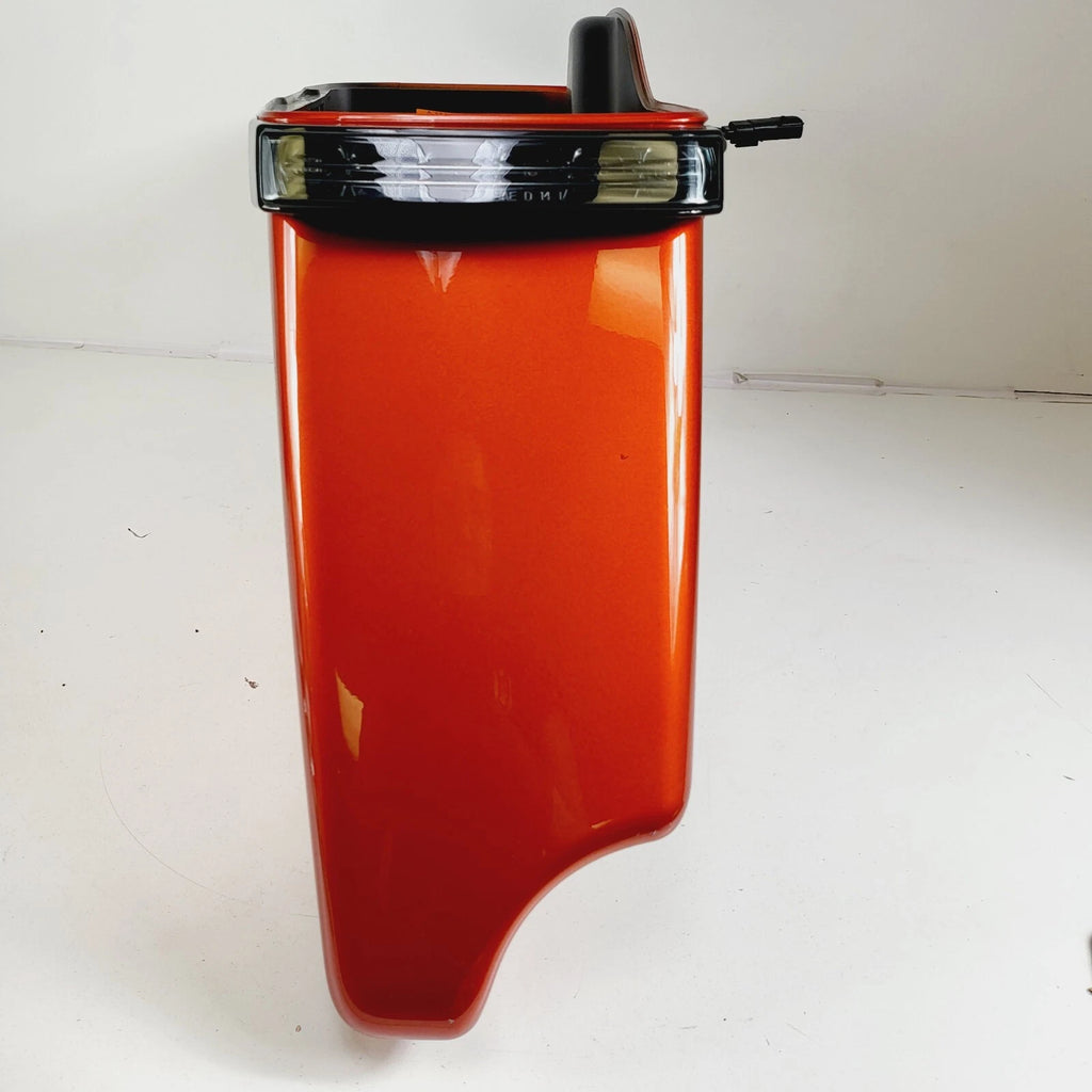Left Side Saddlebag for Harley-Davidson Touring (2014–2023) - Scorched Orange/Black Denim