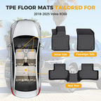 Set of 2 TPE Rubber All Weather Floor Mats for Volvo XC60 (2018–2025)