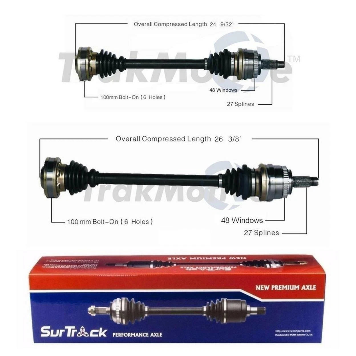 Surtrack Rear CV Axle Shaft Kit for BMW 325Ci (2001–2004)