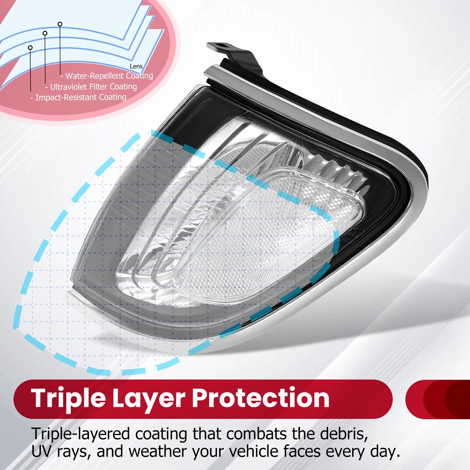 2X Clear Front Corner Signal Lights for Toyota Tacoma (2001-2004)