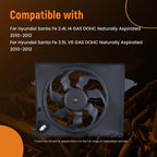 Cooling Fan Assembly for Hyundai Santa Fe (2010–2012) 253801U100 253801U200