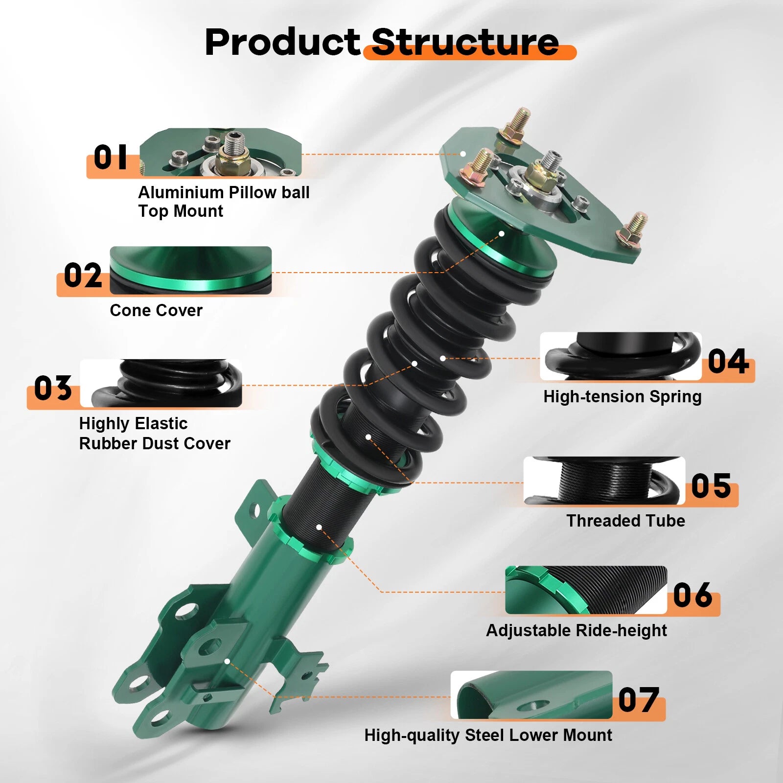 Coilovers for Scion TC (2011-2016) Adjustable Height Suspension Kits