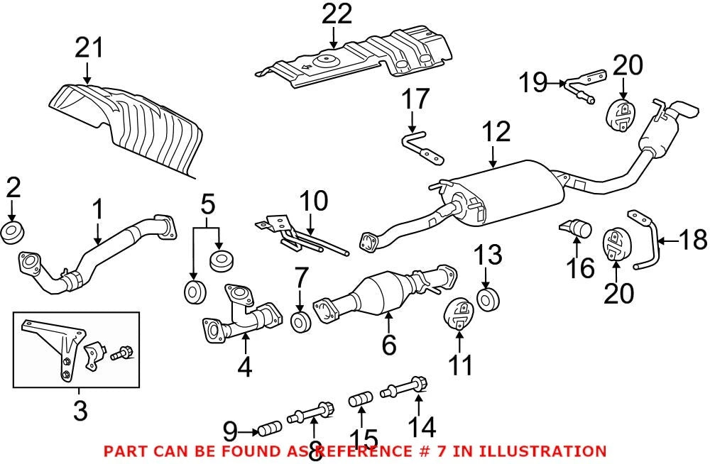 Exhaust Pipe to Manifold Gasket for Lexus CT200h LX570 RX450h UX200 (2011–2021)