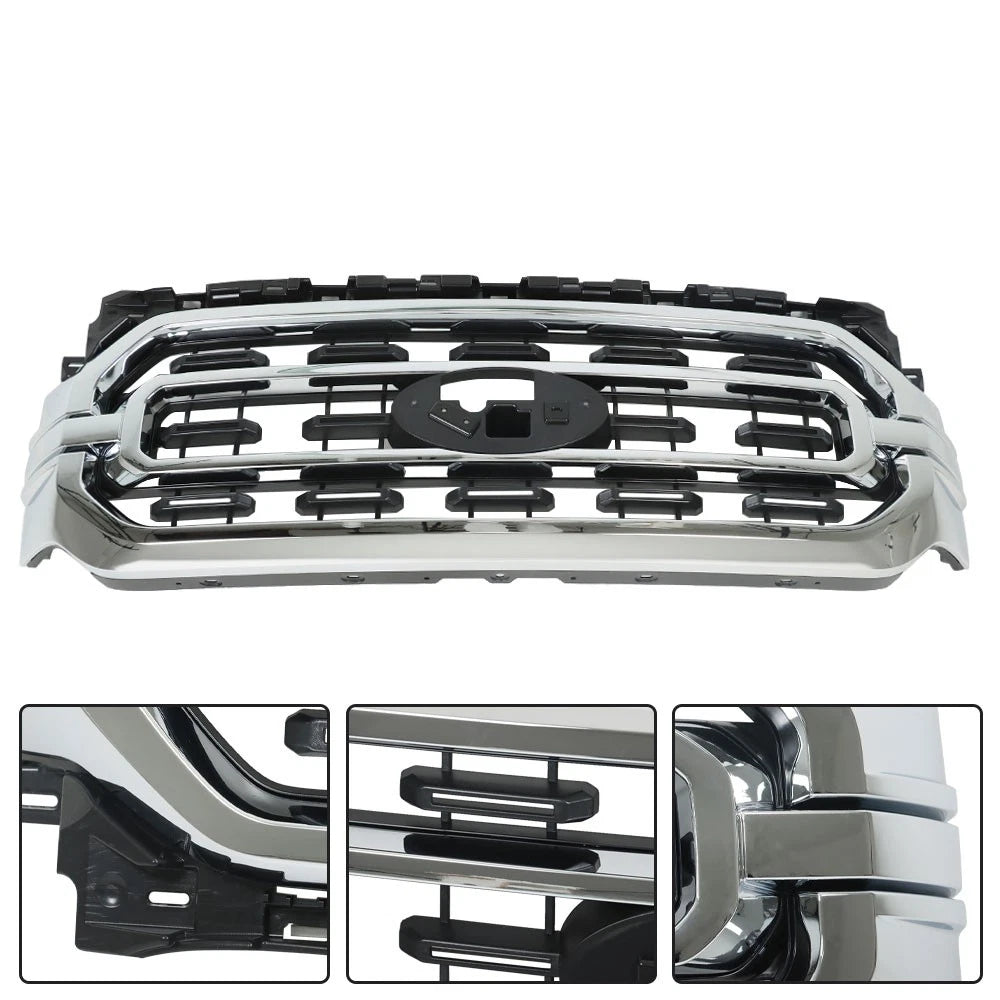 Front Upper Grille for Ford F150 (2021-2022) Chrome Painted