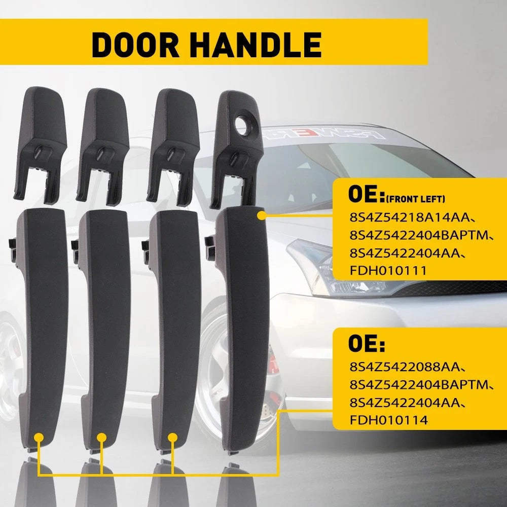 Set of 2 Rear Front Outside Door Handles for Ford Focus (2008–2011) 8S4Z54218A14AA