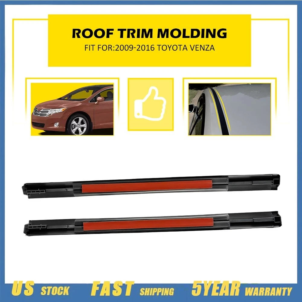 2X Roof Drip Molding for Toyota Venza (2009–2016) 75556-0T020 75555-0T020