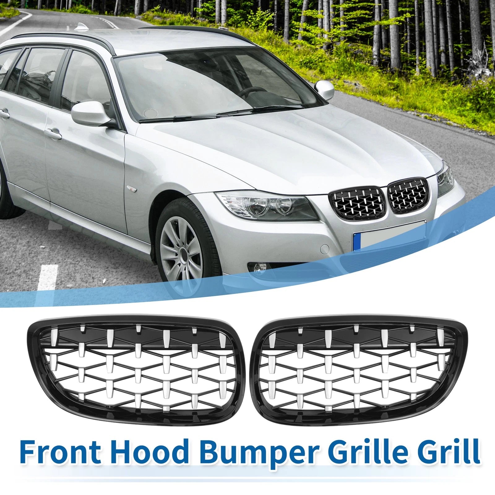 Front Hood Bumper Grille for BMW 328i 335i 328xi 335xi xDrive (2007–2013)