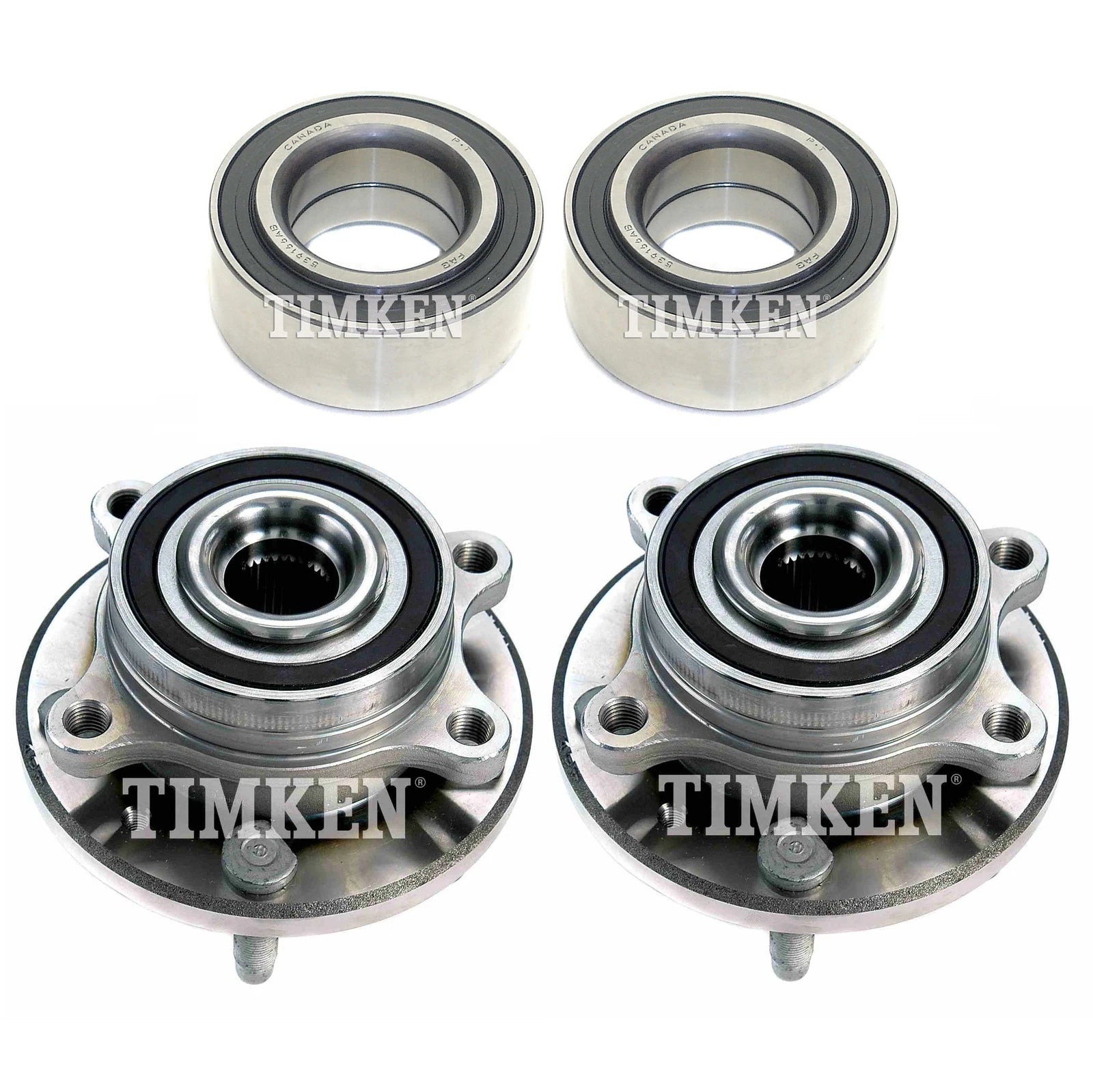 Front & Rear Wheel Bearings & Hubs Kit for Ford Edge, Lincoln MKX (2007–2018)