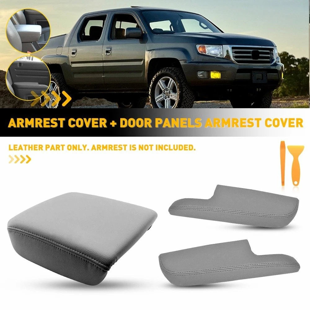 Gray Door Panel Armrest Center Console Cover for Honda Ridgeline (2006–2014)