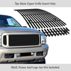 Upper Stainless Black Billet Grille Insert for Ford Excursion/F-250 (2000-2004)