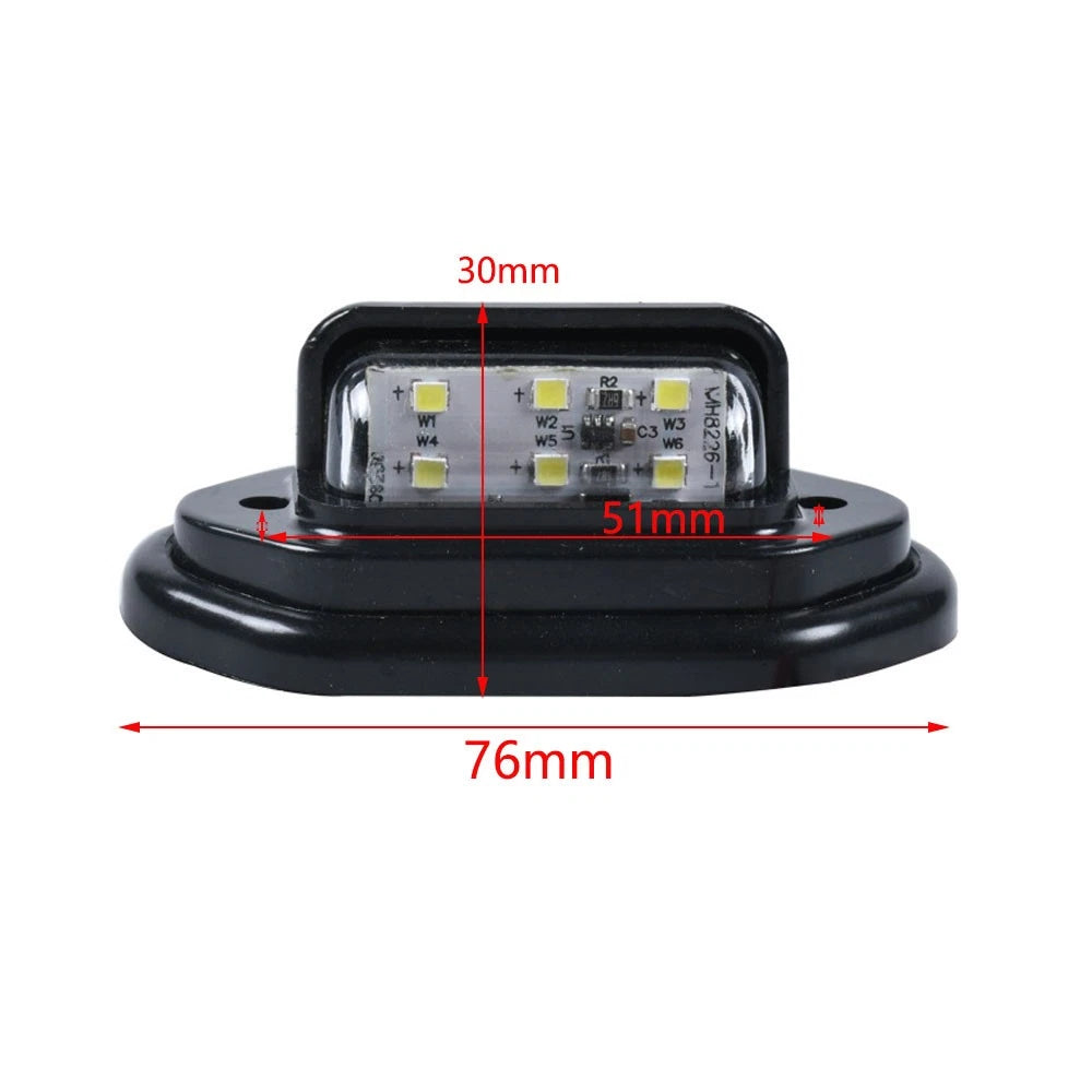 10Pc LED License Plate Light for Universal Vehicles (12-24V)