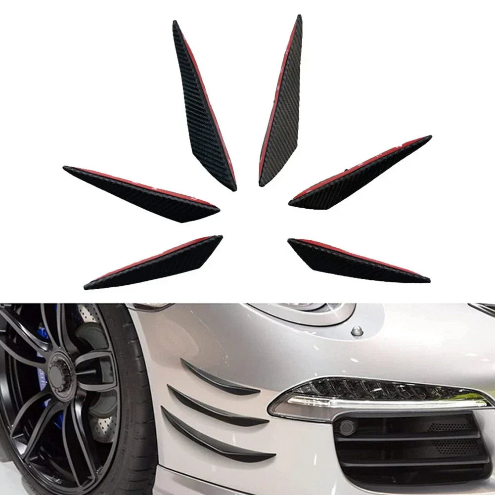 Spoiler Canards / 6pcs 6x / Front Bumper Decal Car Lip Splitter Sticker for Car