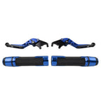 Blue Extendable Brake Clutch Lever Grip Set for Yamaha YZF R1 (2009-2014)