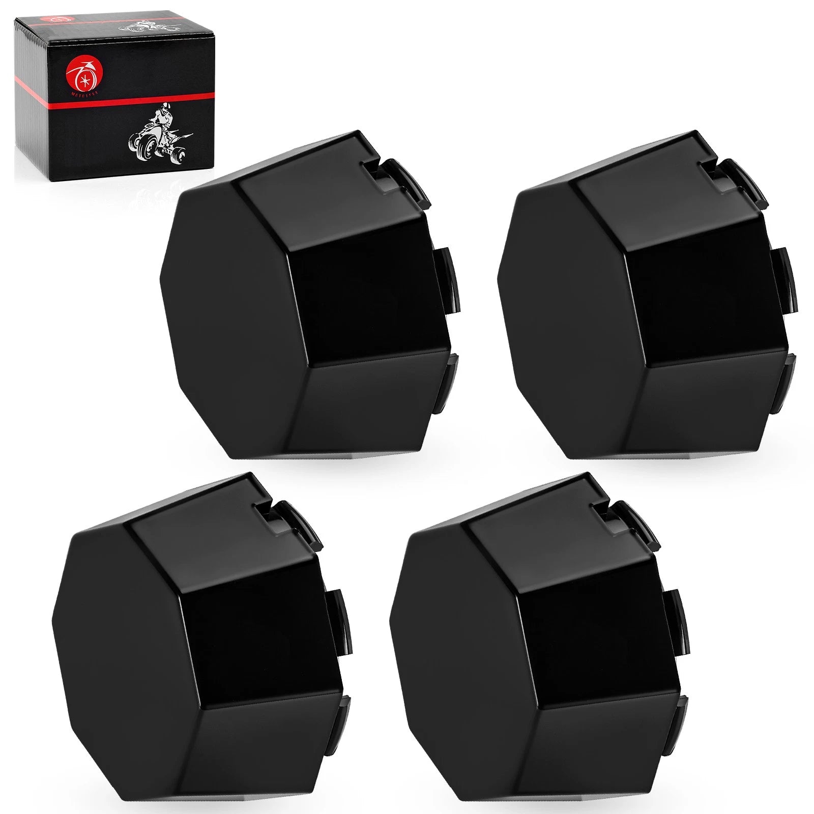 Set of 4 Matte Black Hub Cap Covers #5451374-458 for Polaris Sportsman 570 (2015–2025)