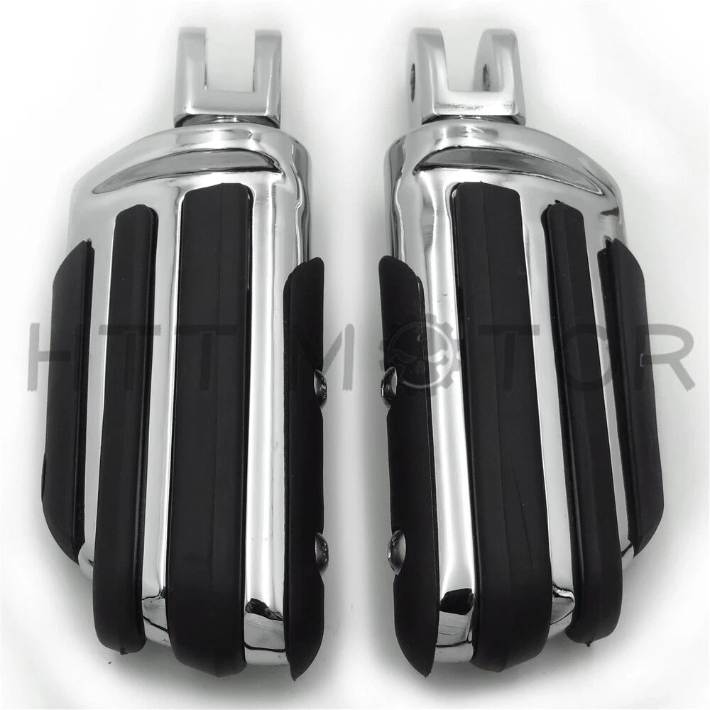 Chrome Rubber Pilot Footpeg Footrest for Harley FXBB FXBR FXBRS FXLR (2018–2023)