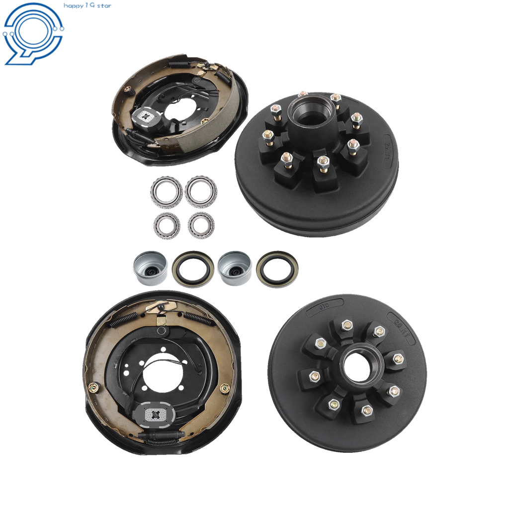 Set of 2 Trailer Hub Drum Kits for 7000lb Axle 12"x2" Electric Brakes