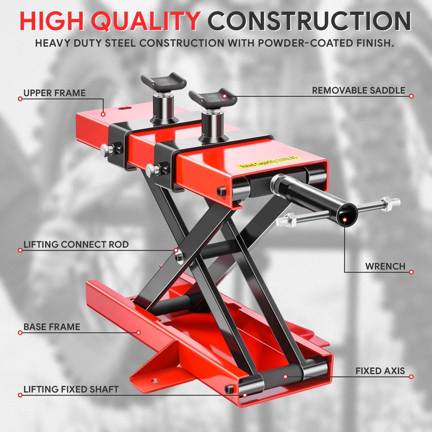 Scissor Lift Jack Hoist Stand for ATV UTV Motorcycle (1100lbs Capacity)