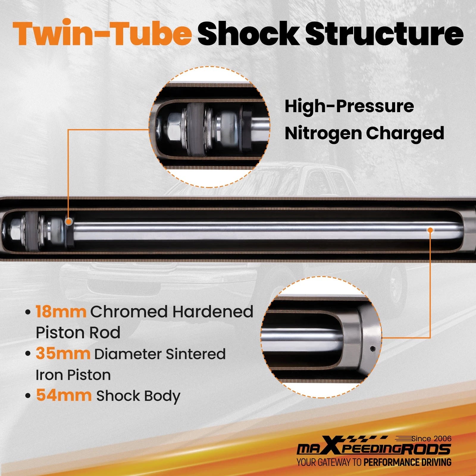 3" Lift Shock Kit for Dodge Dakota 4X4 (1997–2004) Front Rear Set